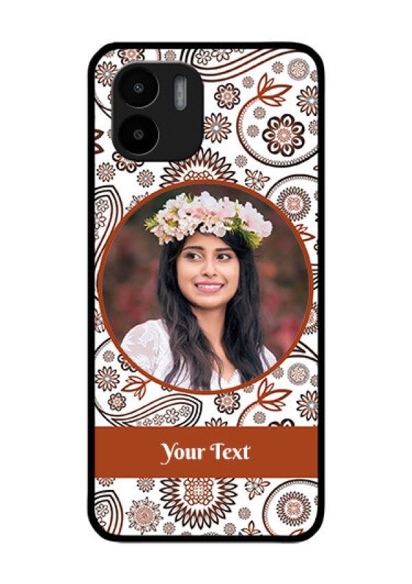 Xiaomi Redmi A2 Custom Glass Mobile Case - Abstract Flower Design