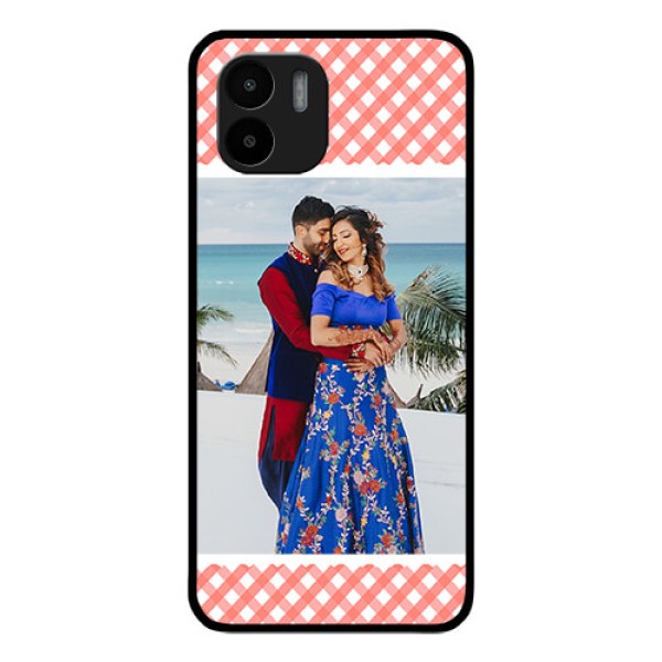 Xiaomi Redmi A2 Personalized Glass Phone Case - Pink Pattern Design