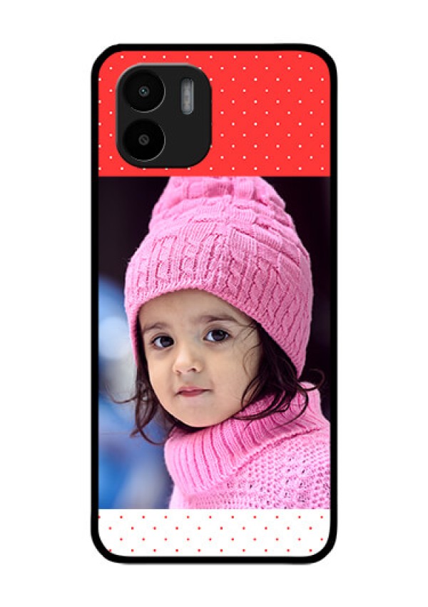 Xiaomi Redmi A2 Photo Printing on Glass Case - Red Pattern Design
