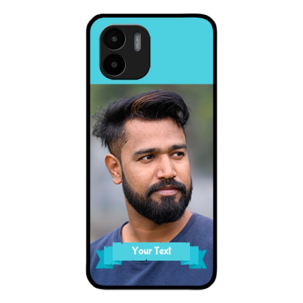 Xiaomi Redmi A2 Personalized Glass Phone Case - Simple Blue Color Design Xiaomi Redmi A2 Personalized Glass Phone Case - Simple Blue Color Design