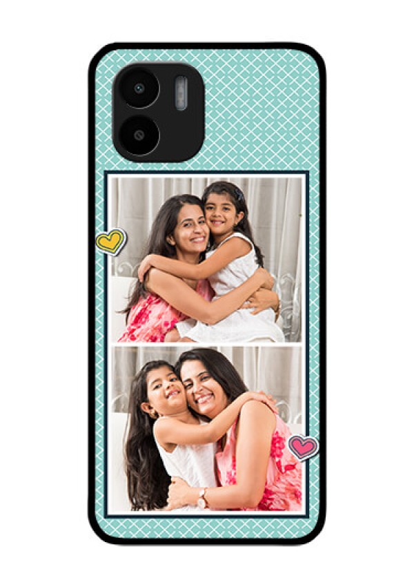 Xiaomi Redmi A2 Custom Glass Phone Case - 2 Image Holder with Pattern Design