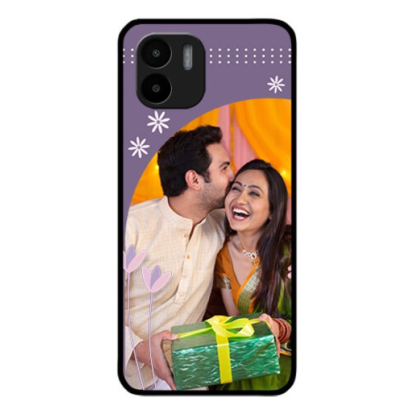 Xiaomi Redmi A2 Custom Glass Mobile Case - Lavender flowers design Xiaomi Redmi A2 Custom Glass Mobile Case - Lavender flowers design