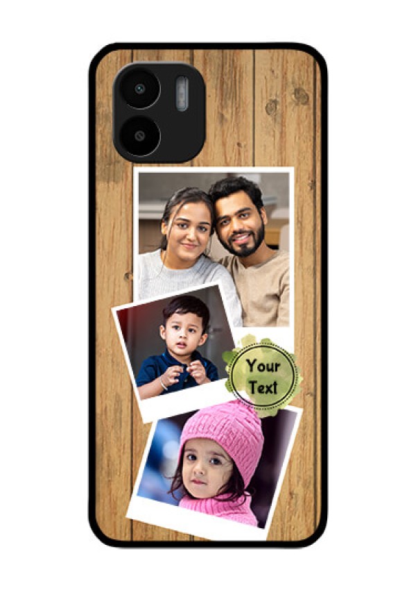 Xiaomi Redmi A2 Custom Glass Phone Case - Wooden Texture Design