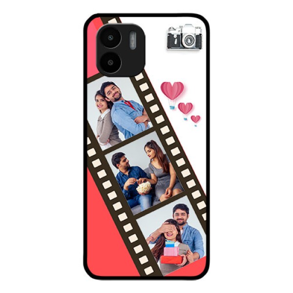 Xiaomi Redmi A2 Personalized Glass Phone Case - 3 Image Holder with Film Reel Xiaomi Redmi A2 Personalized Glass Phone Case - 3 Image Holder with Film Reel