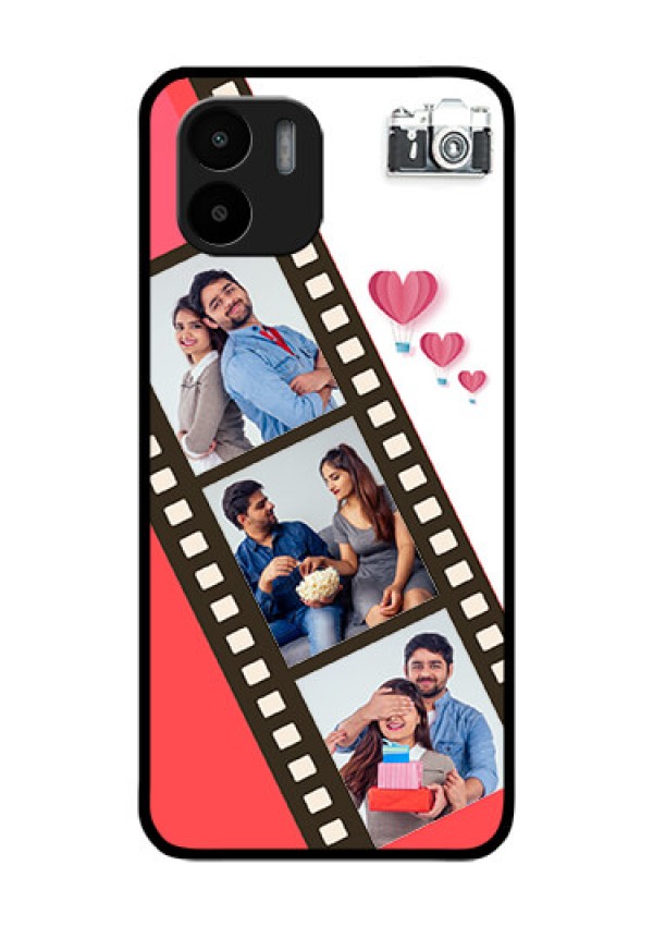 Xiaomi Redmi A2 Personalized Glass Phone Case - 3 Image Holder with Film Reel