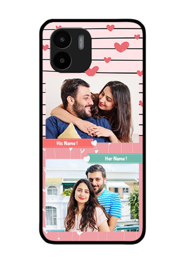 Xiaomi Redmi A2 Custom Glass Mobile Case - Photo with Heart Design