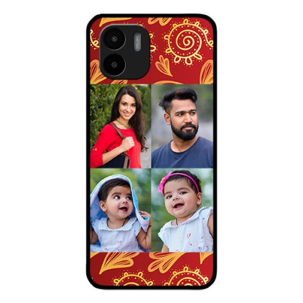 Xiaomi Redmi A2 Photo Printing on Glass Case - 4 Image Traditional Design Xiaomi Redmi A2 Photo Printing on Glass Case - 4 Image Traditional Design