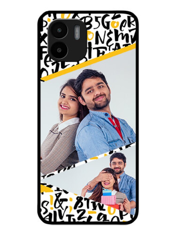 Custom Xiaomi Redmi A2 Custom Glass Mobile Case - Letters Pattern Design