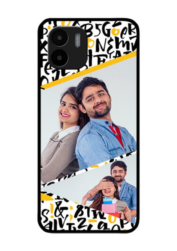 Xiaomi Redmi A2 Custom Glass Mobile Case - Letters Pattern Design
