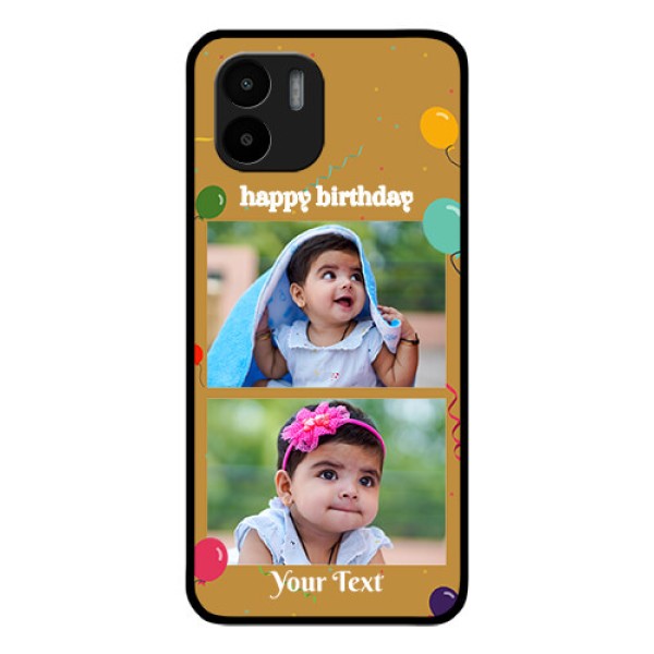 Xiaomi Redmi A2 Personalized Glass Phone Case - Image Holder with Birthday Celebrations Design Xiaomi Redmi A2 Personalized Glass Phone Case - Image Holder with Birthday Celebrations Design