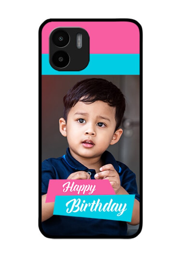 Xiaomi Redmi A2 Personalized Glass Phone Case - Image Holder with 2 Color Design