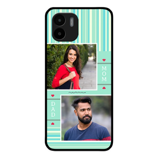 Xiaomi Redmi A2 Custom Glass Phone Case - Mom & Dad Pic Design