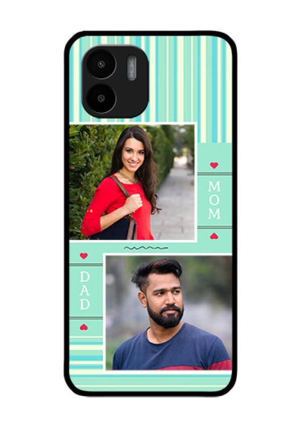 Xiaomi Redmi A2 Custom Glass Phone Case - Mom & Dad Pic Design