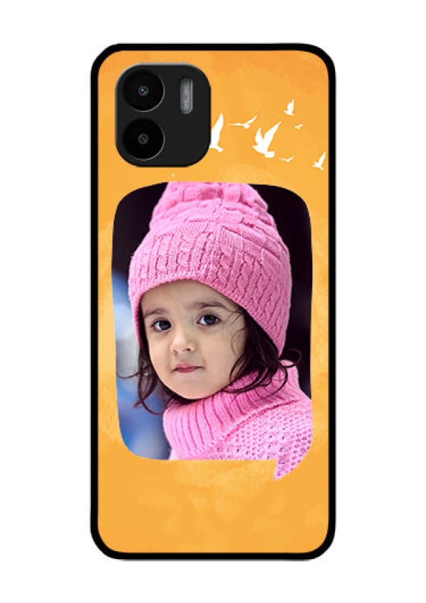 Xiaomi Redmi A2 Personalized Glass Phone Case - Water Color Design with Bird Icons