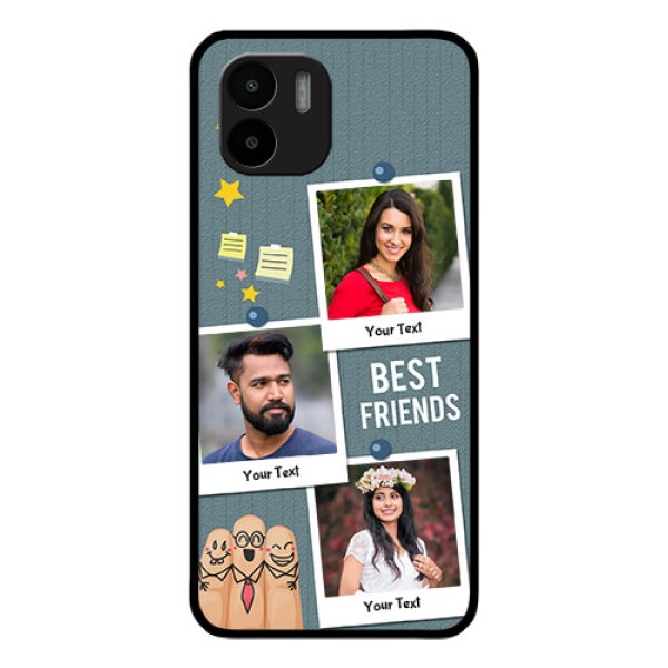 Xiaomi Redmi A2 Personalized Glass Phone Case - Sticky Frames and Friendship Design Xiaomi Redmi A2 Personalized Glass Phone Case - Sticky Frames and Friendship Design