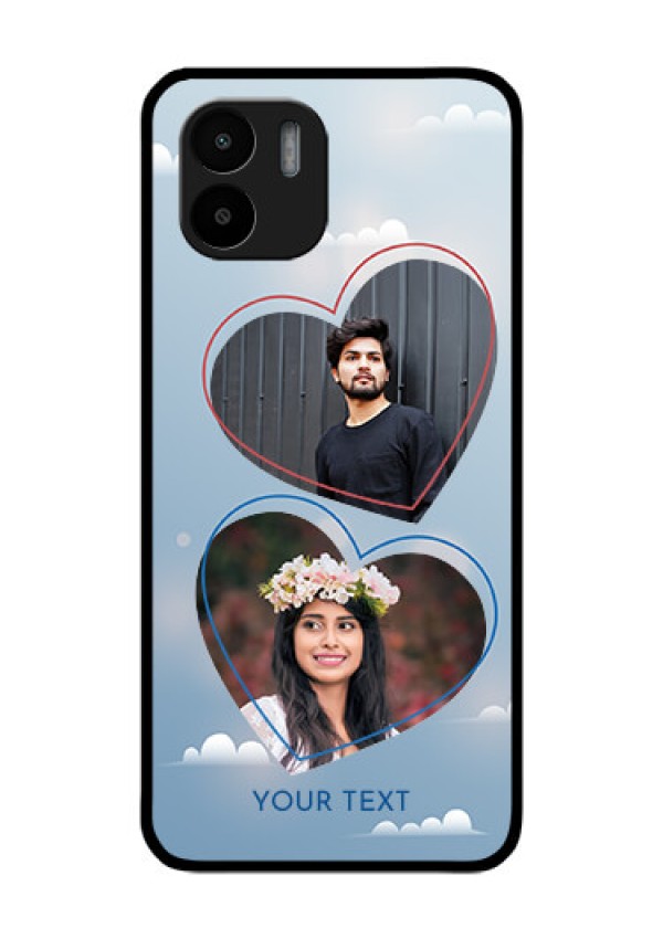 Xiaomi Redmi A2 Custom Glass Mobile Case - Blue Color Couple Design