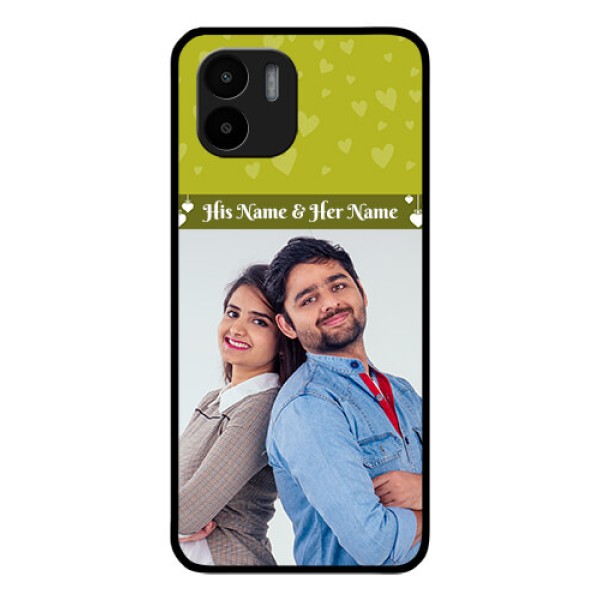 Xiaomi Redmi A2 Custom Glass Phone Case - You & Me Heart Design Xiaomi Redmi A2 Custom Glass Phone Case - You & Me Heart Design