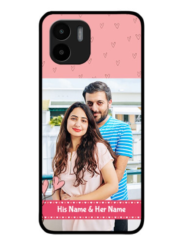 Custom Xiaomi Redmi A2 Personalized Glass Phone Case - Love Design Peach Color