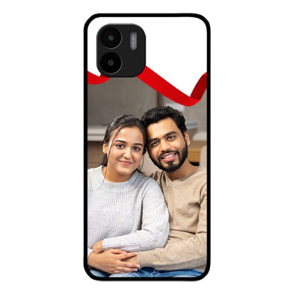 Xiaomi Redmi A2 Photo Printing on Glass Case - Red Ribbon Frame Design Xiaomi Redmi A2 Photo Printing on Glass Case - Red Ribbon Frame Design