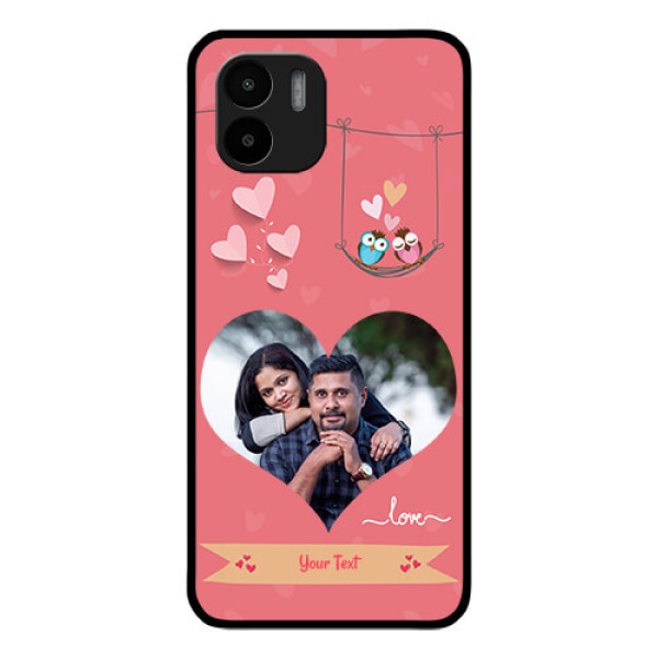Xiaomi Redmi A2 Personalized Glass Phone Case - Peach Color Love Design Xiaomi Redmi A2 Personalized Glass Phone Case - Peach Color Love Design
