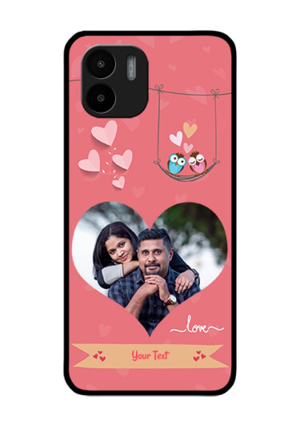Xiaomi Redmi A2 Personalized Glass Phone Case - Peach Color Love Design