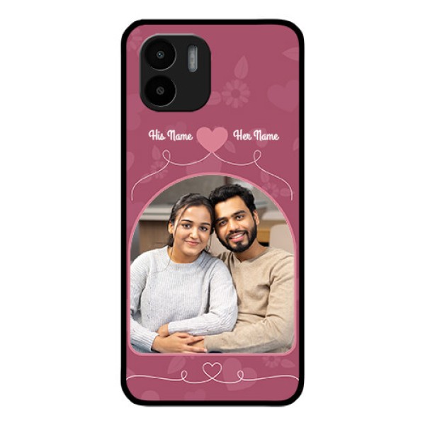 Xiaomi Redmi A2 Photo Printing on Glass Case - Love Floral Design