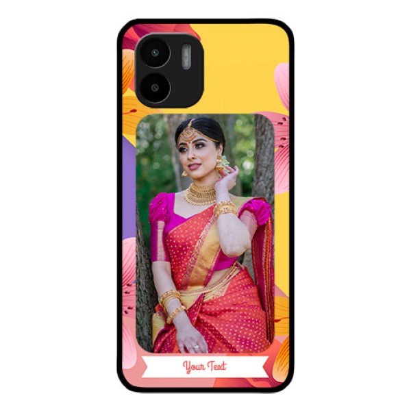 Xiaomi Redmi A2 Custom Glass Mobile Case - 3 Image With Vintage Floral Design Xiaomi Redmi A2 Custom Glass Mobile Case - 3 Image With Vintage Floral Design