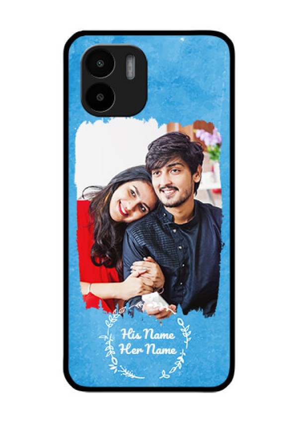 RedmiA2 Custom Glass Phone Case - Blue Color Vintage Design