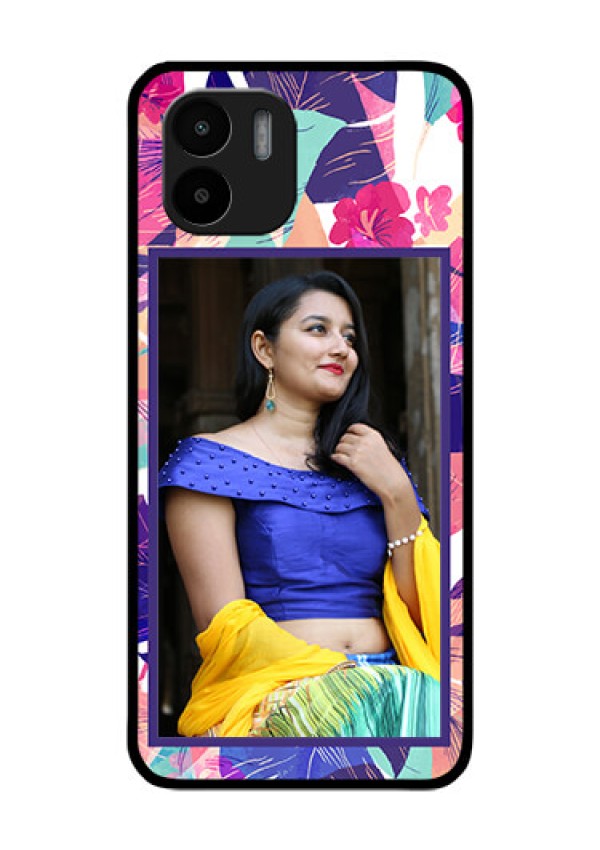 Xiaomi Redmi A2 Custom Glass Mobile Case - Abstract Floral Design