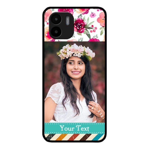 Xiaomi Redmi A2 Custom Glass Phone Case - Watercolor Floral Design Xiaomi Redmi A2 Custom Glass Phone Case - Watercolor Floral Design
