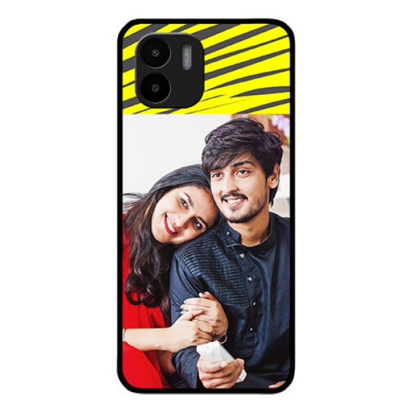 Xiaomi Redmi A2 Photo Printing on Glass Case - Yellow Abstract Design Xiaomi Redmi A2 Photo Printing on Glass Case - Yellow Abstract Design