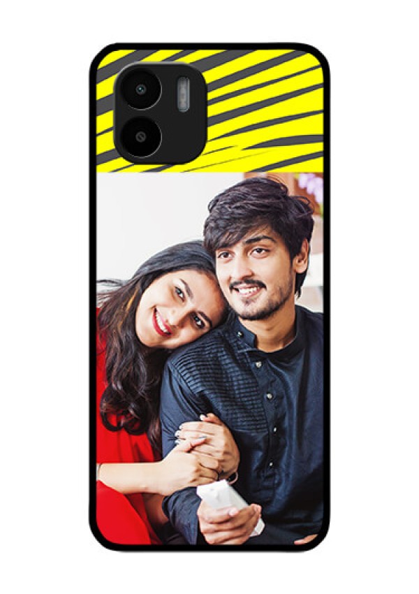 Xiaomi Redmi A2 Photo Printing on Glass Case - Yellow Abstract Design