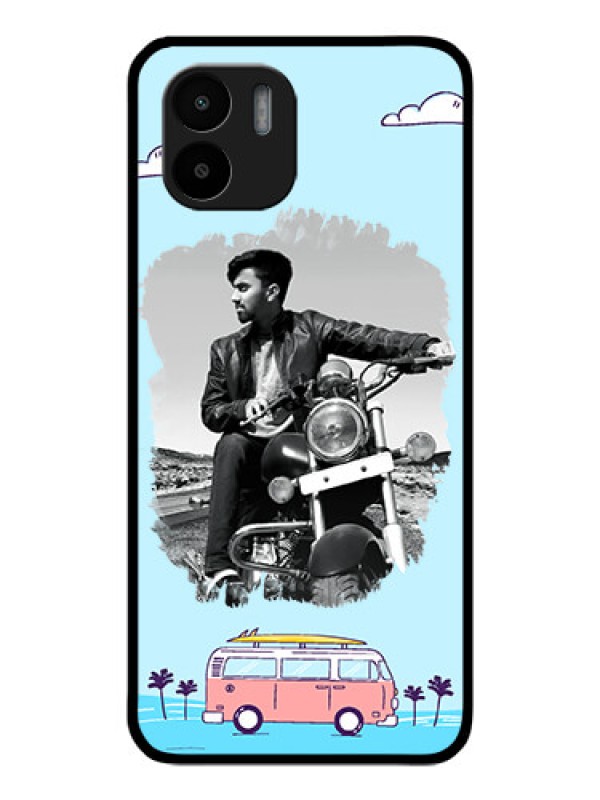Custom Xiaomi Redmi A2 Photo Printing on Glass Case - Travel & Adventure Design