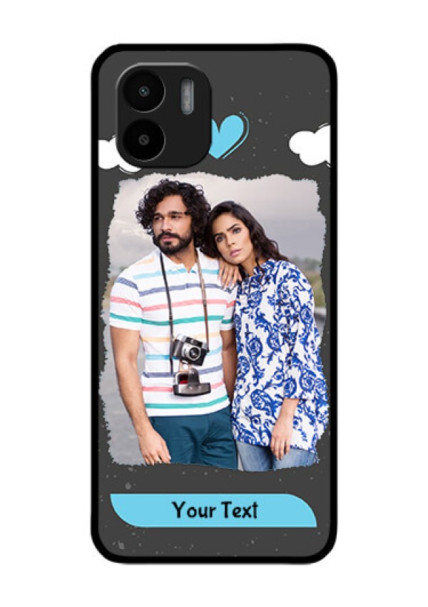 Xiaomi Redmi A2 Custom Glass Phone Case - Splashes with love doodles Design