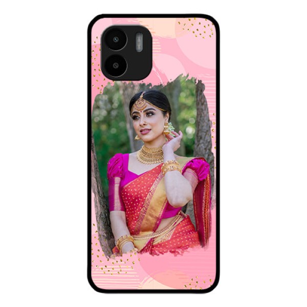 Xiaomi Redmi A2 Personalized Glass Phone Case - Gold Glitter Splash Design