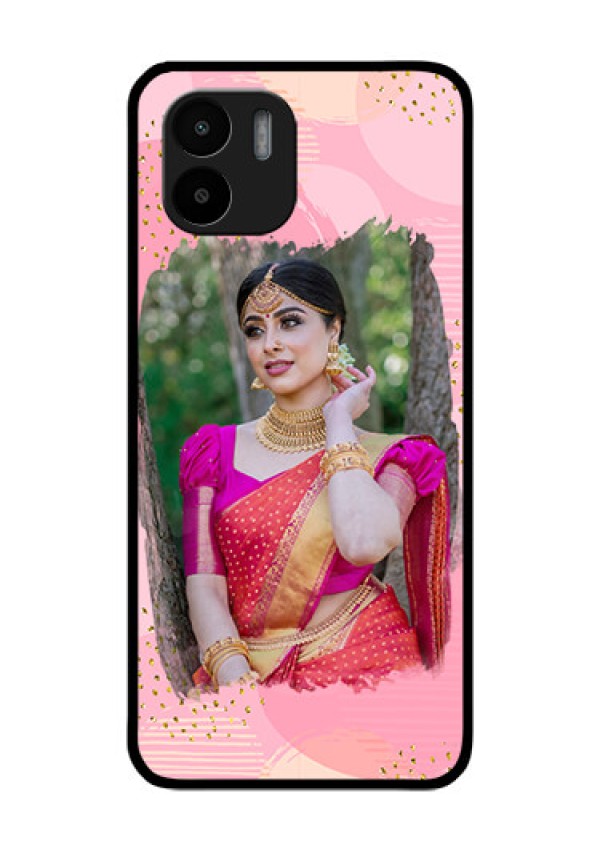 Xiaomi Redmi A2 Personalized Glass Phone Case - Gold Glitter Splash Design
