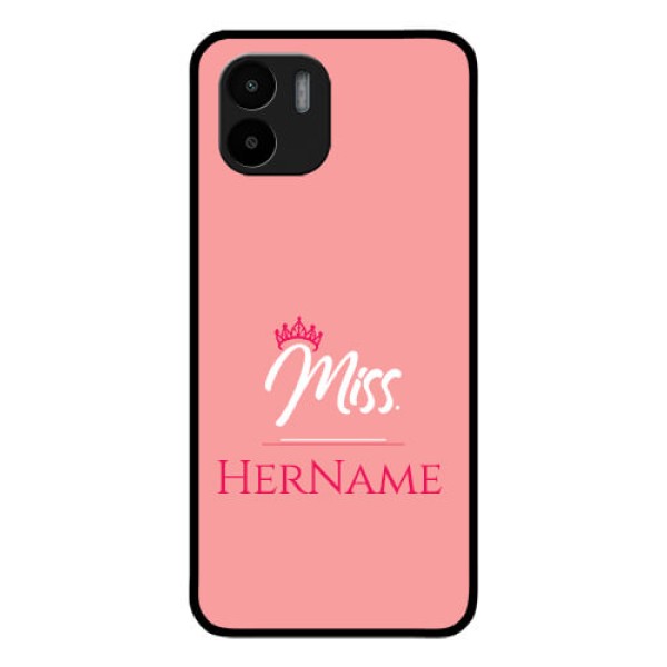Xiaomi Redmi A2 Custom Glass Phone Case Mrs with Name