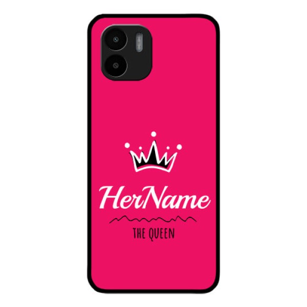 Xiaomi Redmi A2 Glass Phone Case Queen with Name Xiaomi Redmi A2 Glass Phone Case Queen with Name