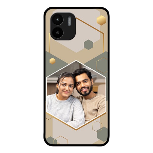 Xiaomi Redmi A2 Photo Printing on Glass Case - Stylish Hexagon Pattern Design
