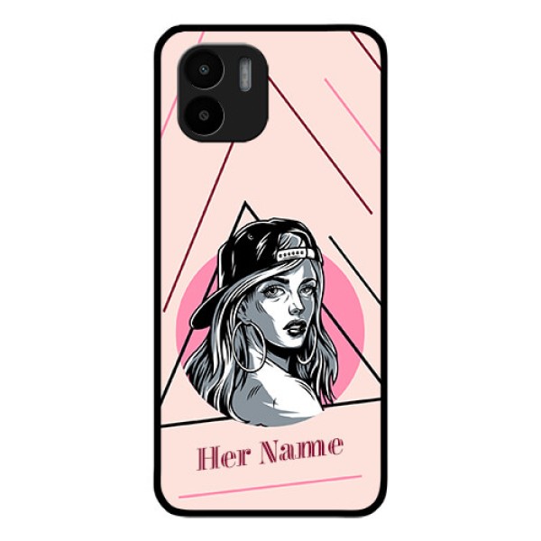 Xiaomi Redmi A2 Personalized Glass Phone Case - Rockstar Girl Design