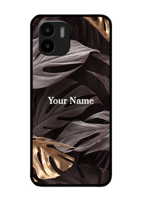 Xiaomi Redmi A2 Personalised Glass Phone Case - Wild Leaves digital paint Design
