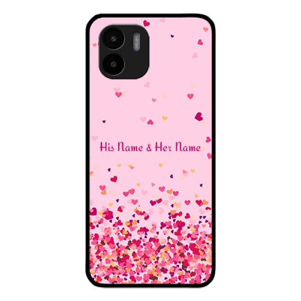 Xiaomi Redmi A2 Photo Printing on Glass Case - Floating Hearts Design