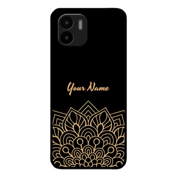 Xiaomi Redmi A2 Custom Glass Phone Case - Golden mandala Design
