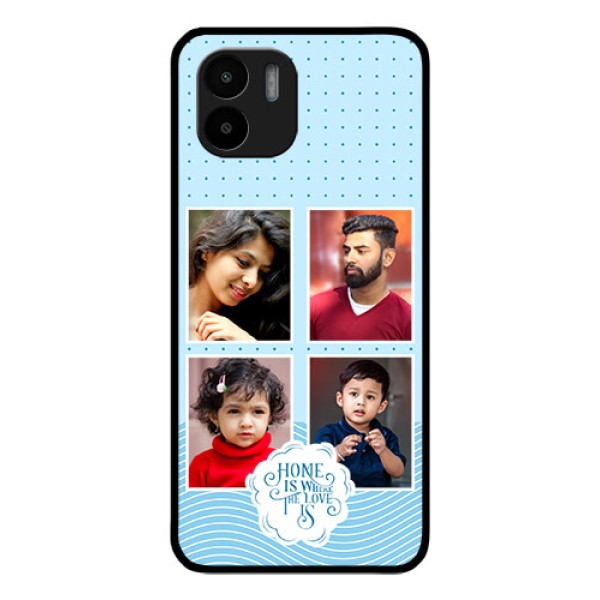 Xiaomi Redmi A2 Custom Glass Phone Case - Cute love quote with 4 pic upload Design Xiaomi Redmi A2 Custom Glass Phone Case - Cute love quote with 4 pic upload Design