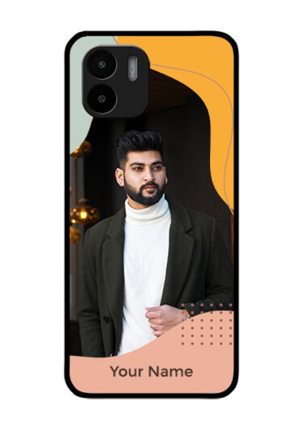 Xiaomi Redmi A2 Personalized Glass Phone Case - Tri-coloured overlay design