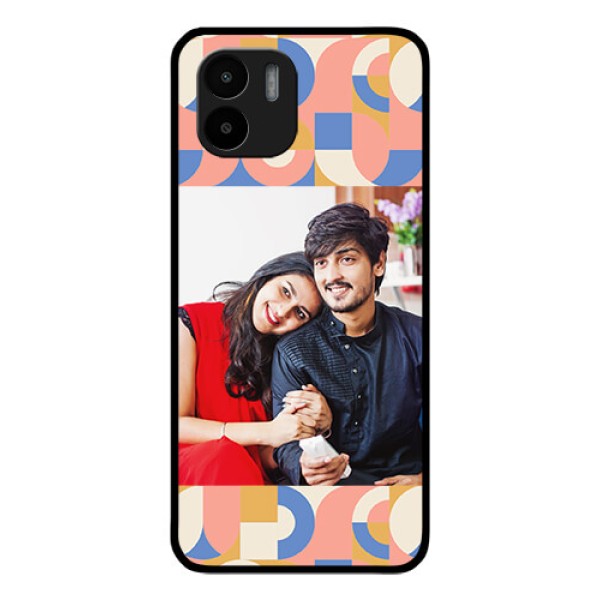 Xiaomi Redmi A2 Photo Printing on Glass Case - Semi-circle Maze Pattern Design Xiaomi Redmi A2 Photo Printing on Glass Case - Semi-circle Maze Pattern Design