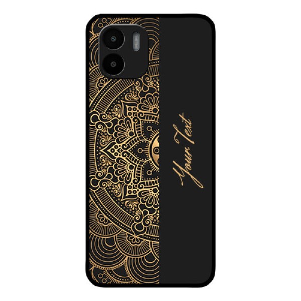 Xiaomi Redmi A2 Photo Printing on Glass Case - Mandala art with custom text Design Xiaomi Redmi A2 Photo Printing on Glass Case - Mandala art with custom text Design