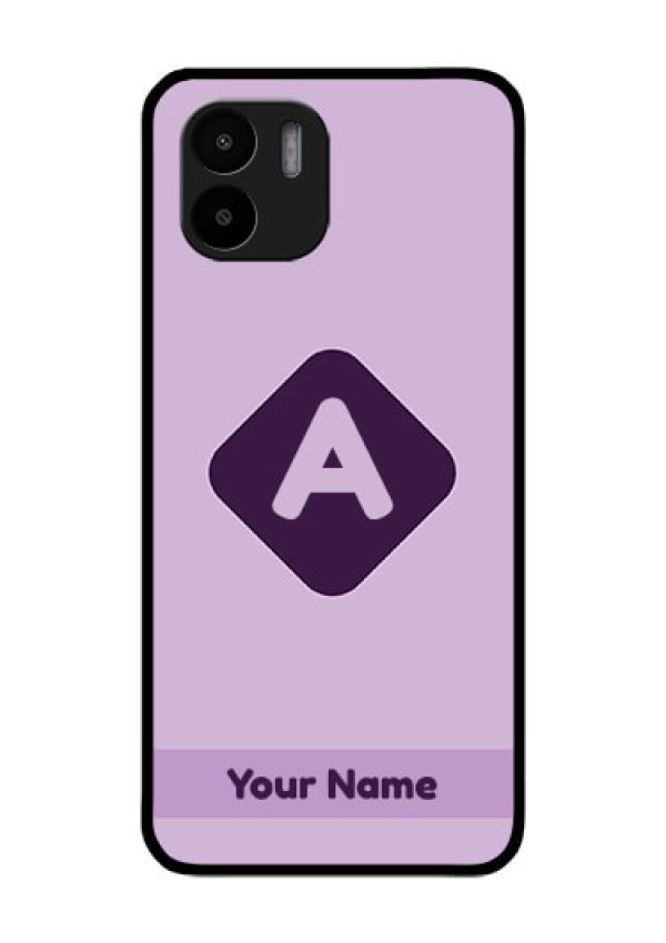 Xiaomi Redmi A2 Custom Glass Mobile Case - Custom Letter in curved badge Design