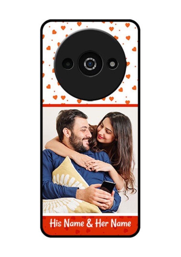 Xiaomi Redmi A3 Custom Glass Phone Case - Orange Love Symbol Design