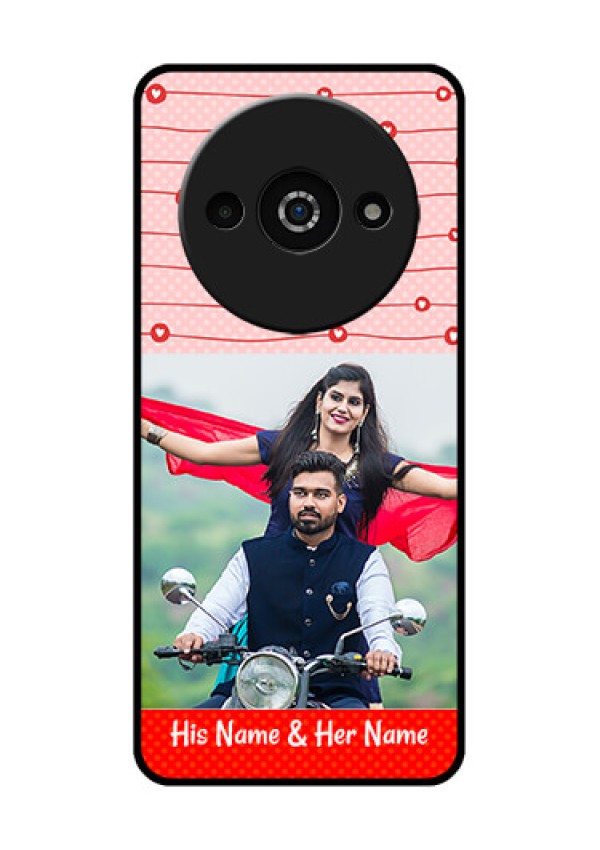 Xiaomi Redmi A3 Custom Glass Phone Case - Red Pattern Case Design